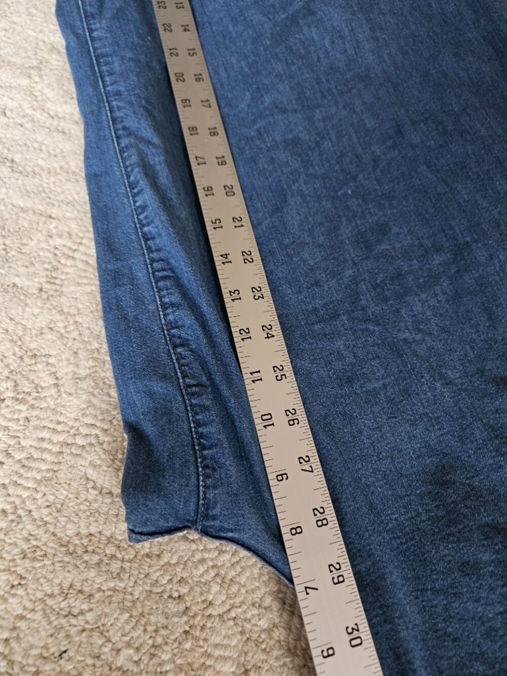 GAP x Doen Denim Trouser Pants Jeans 31 / 12 Blue Raw Hem Flowy Wide Leg - Picture 6 of 13
